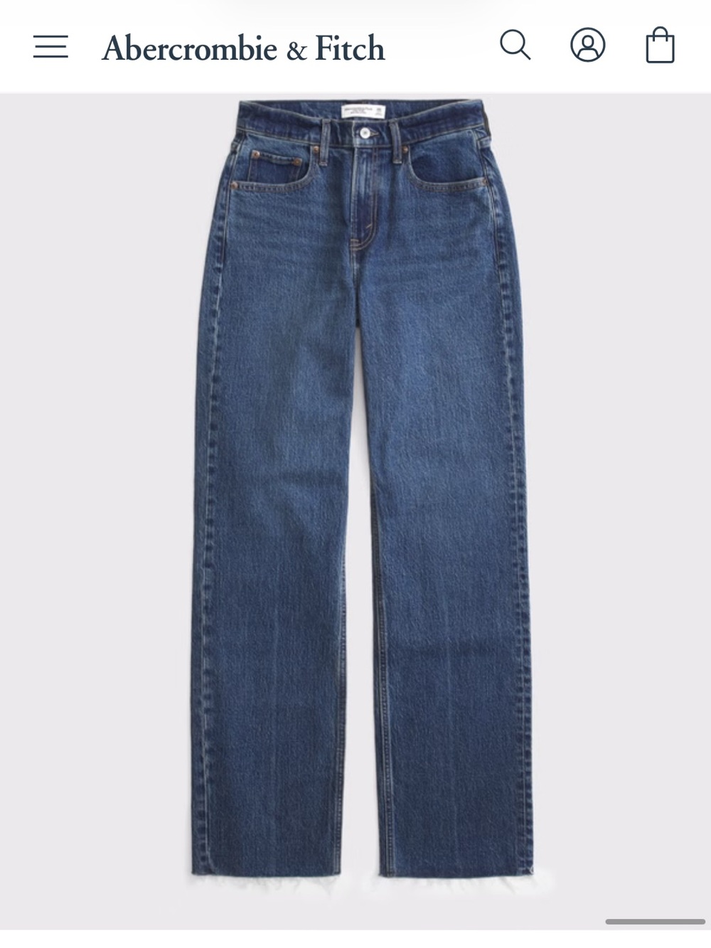 NWT Abercrombie High Rise 90s Relaxed Raw Hem Jean - Picture 9 of 9